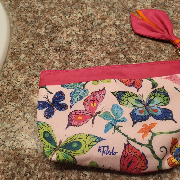 Estee Lauder Handbags - Estee Lauder Pink Butterfly Cosmetic Bag